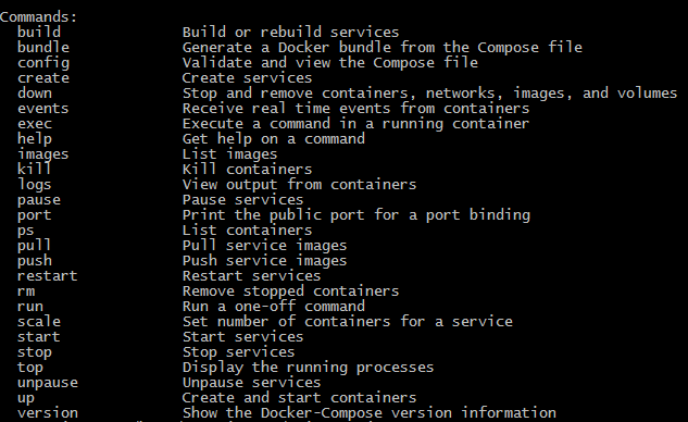 docker-compose commands
